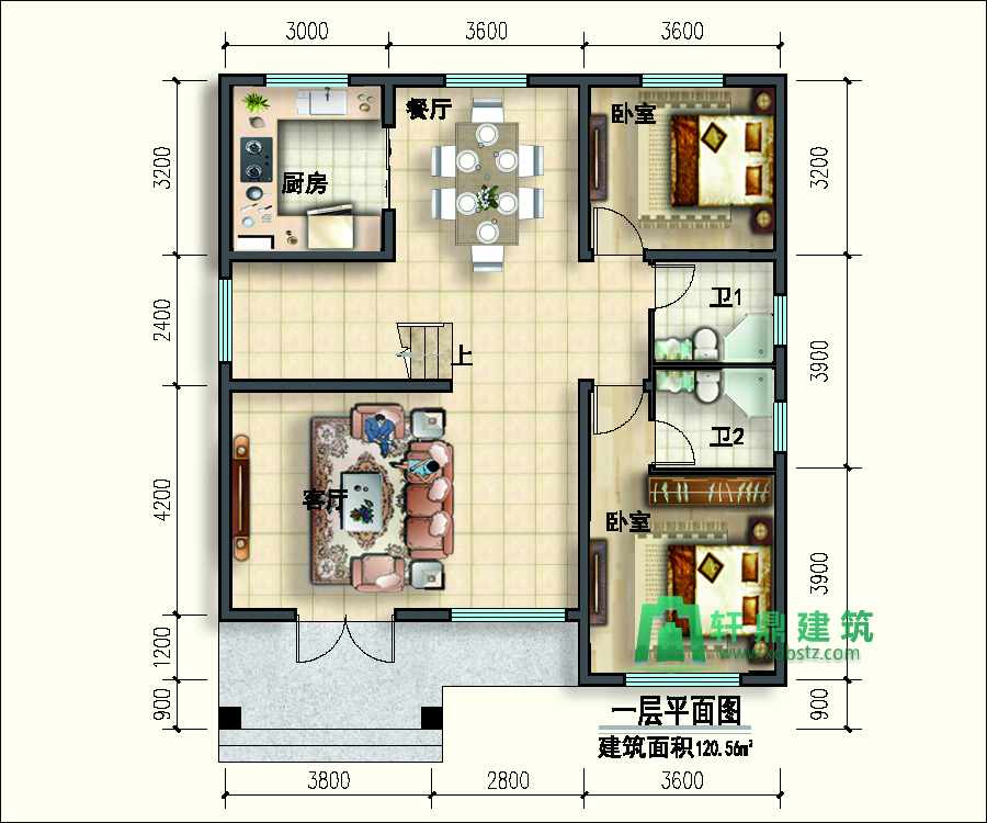 10*12二层小别墅设计图