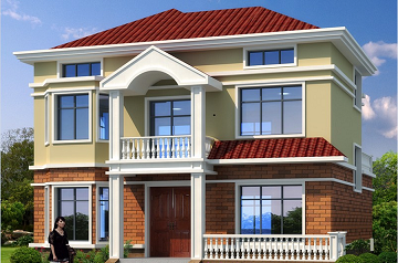 12x10.8米带阁楼层优化设计二层半农村房屋设计图_自建房图纸