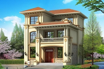 小户型三层欧式自建别墅设计图，两个颜色方案，户型实用