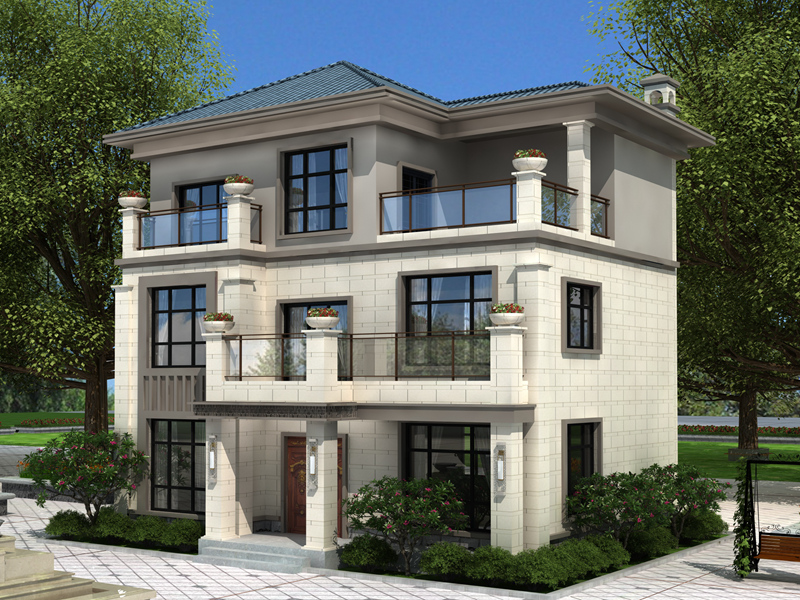 新中式三层实用自建房屋设计图施工图造价30万自建别墅设计