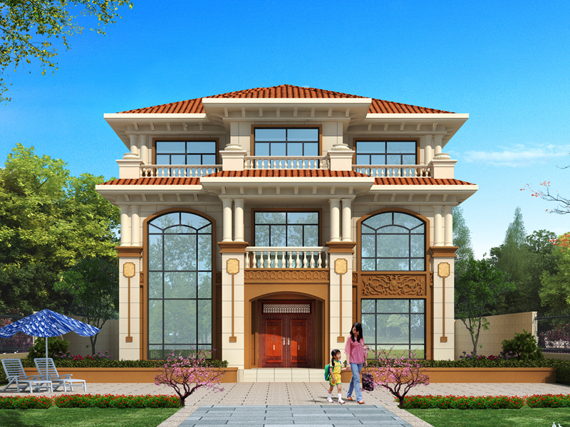 新中式三层自建房屋设计图施工图，经典自建别墅设计